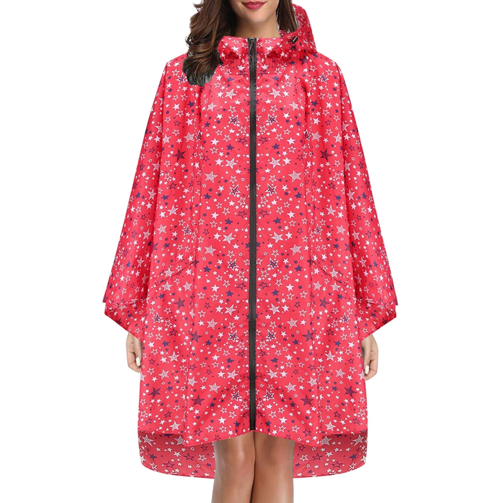 Elaine Beaurivage | Printed Hooded Raincoat For Women