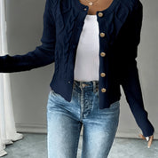 Vittoria Rossignol | Cable-Knit Button-Front Cardigan For Women