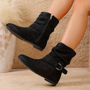 Helena Voss | Slouch Buckle Ankle Boots For Women