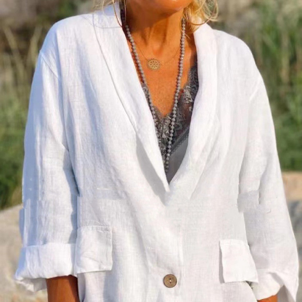 Simone Fitzgerald | Cotton Linen Oversized Blazer Jacket For Women