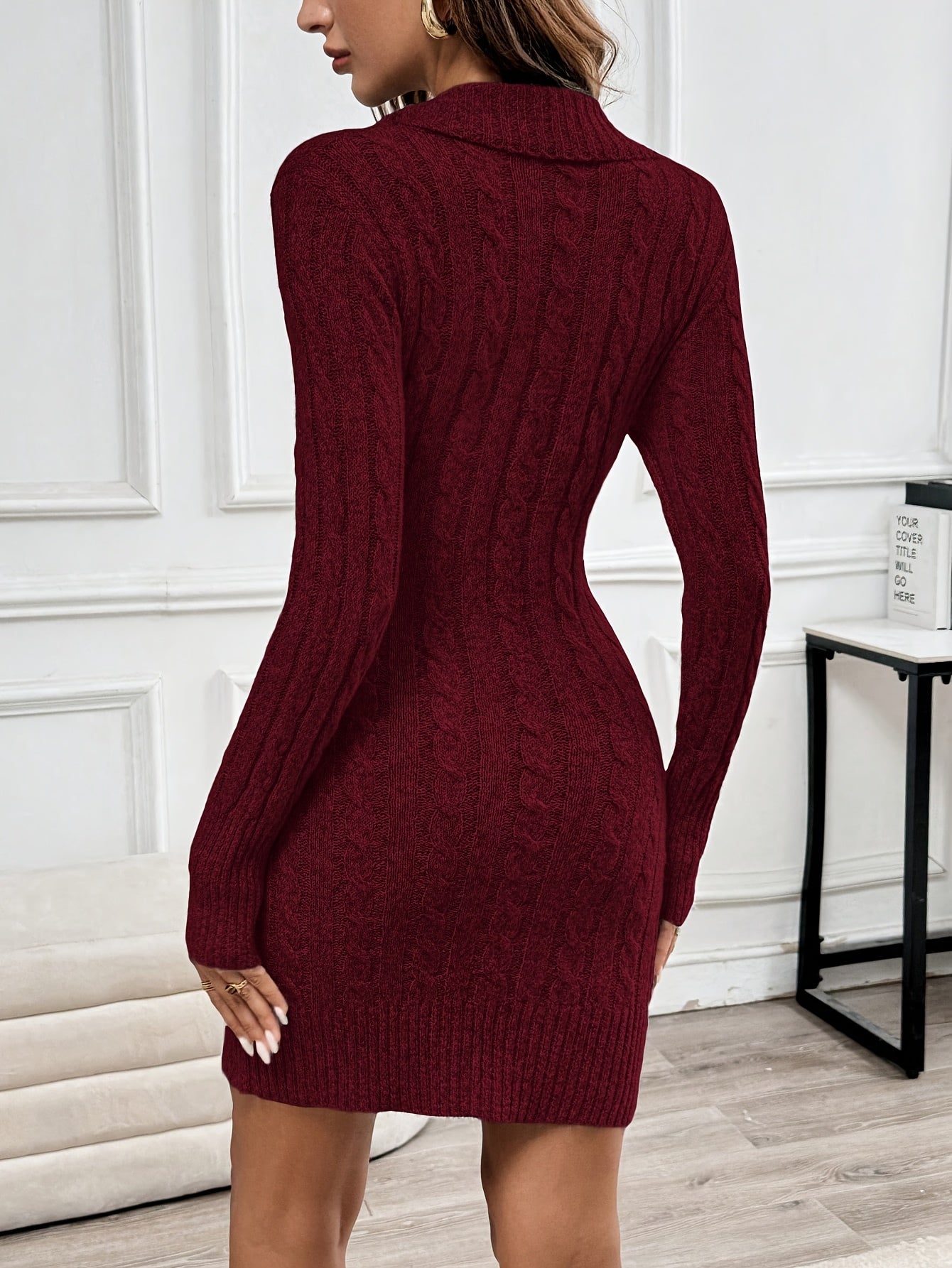 Helena Fontblanc | Cable-Knit V-Neck Mini Dress