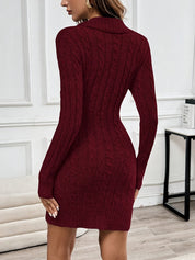 Helena Fontblanc | Cable-Knit V-Neck Mini Dress