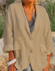 Simone Fitzgerald | Cotton Linen Oversized Blazer Jacket For Women