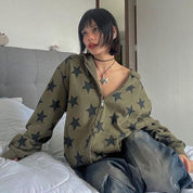 Anouk Sabatier | Star Print Hooded Zip-Up Hoodie For Women