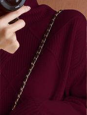 Josephine Alderidge | Diamond-Knit Turtleneck Sweater For Women