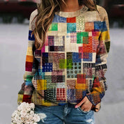 Juliette Beaumont | Patchwork Knit Sweater For Women