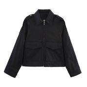 Adrienne Castellan | Khaki Cropped Work Jacket For Women