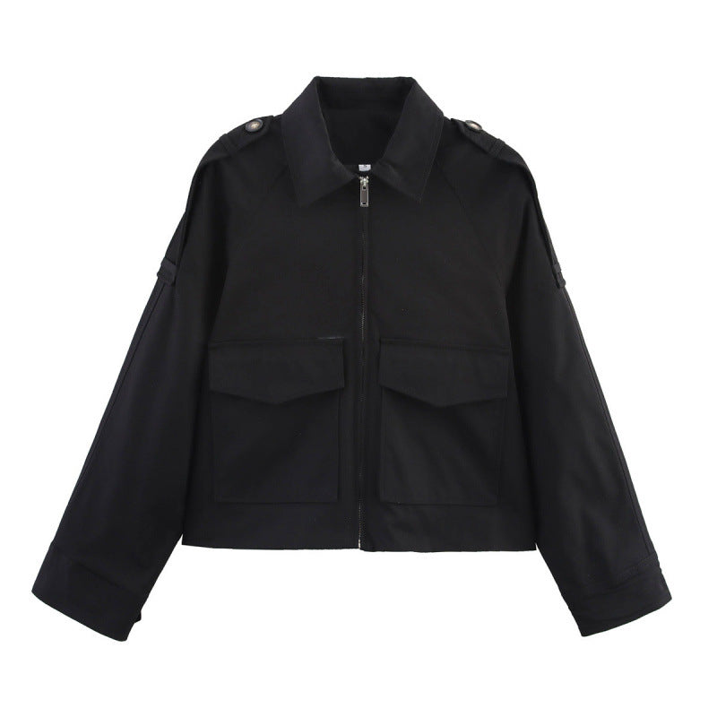 Adrienne Castellan | Khaki Cropped Work Jacket For Women