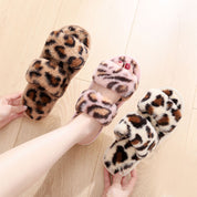 Vada Woodfield | Leopard Print Fluffy Slide Slippers For Women