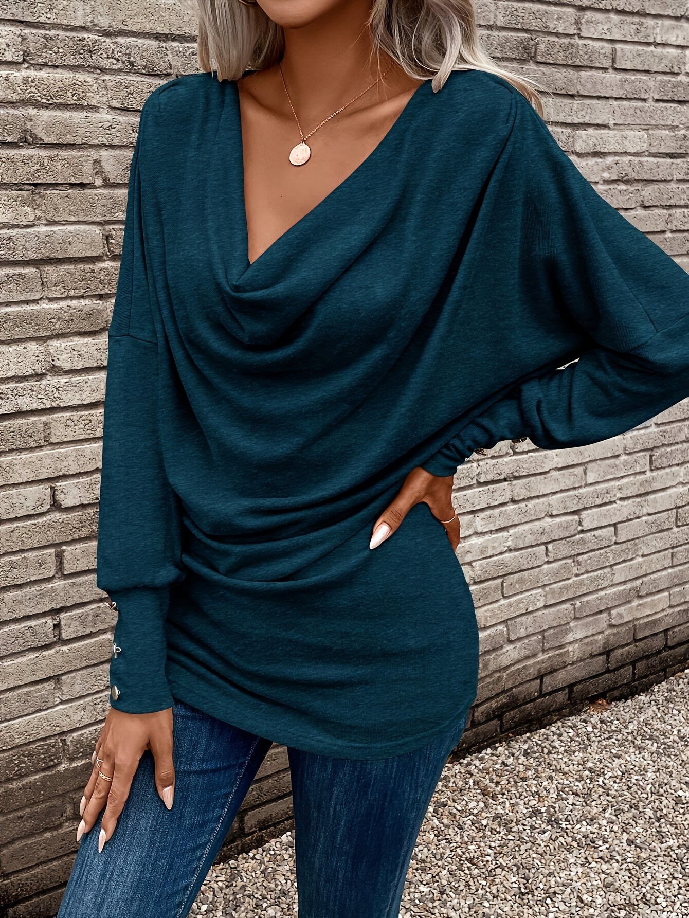 Roxane Chevalier | Cowl Neck Long Sleeve Top For Women