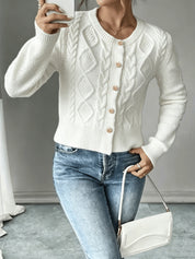 Vittoria Rossignol | Cable-Knit Button-Front Cardigan For Women