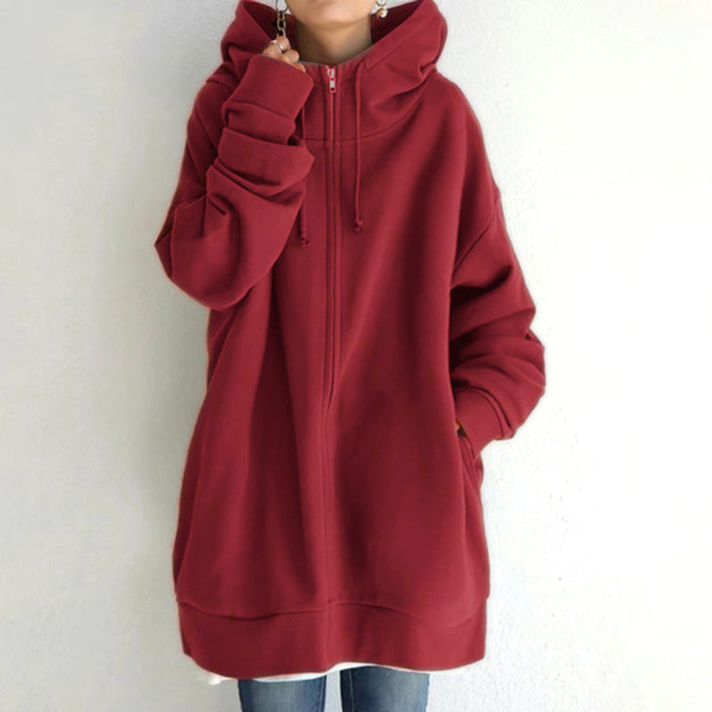 Solene Girard | Zip-Up Fleece Hoodie For Women