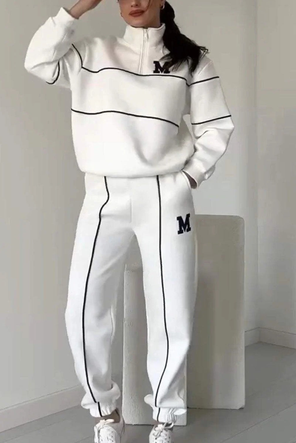 Vanessa Chambord | Half-Zip Lounge Sweatsuit Set For Women