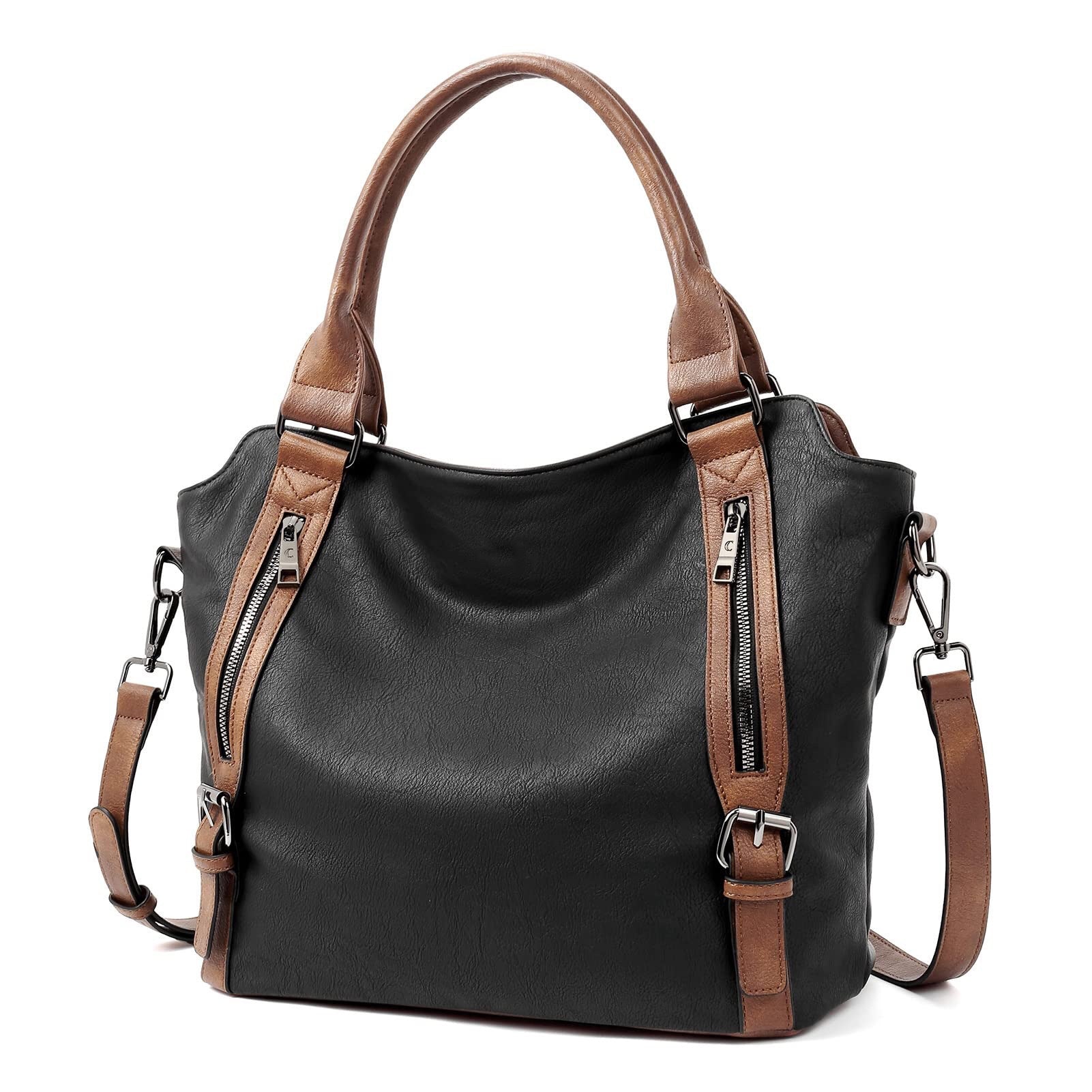 Desk To Door | Leather-Look Tote Bag With Zip Pockets For Women