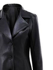 Serena Blackwell | Tailored Mid-Length Faux Leather Coat For Women
