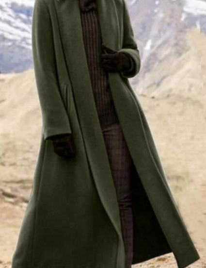 Yvette Charbonneau | Long Wool Blend Cardigan Coat For Women