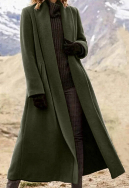 Yvette Charbonneau | Long Wool Blend Cardigan Coat For Women