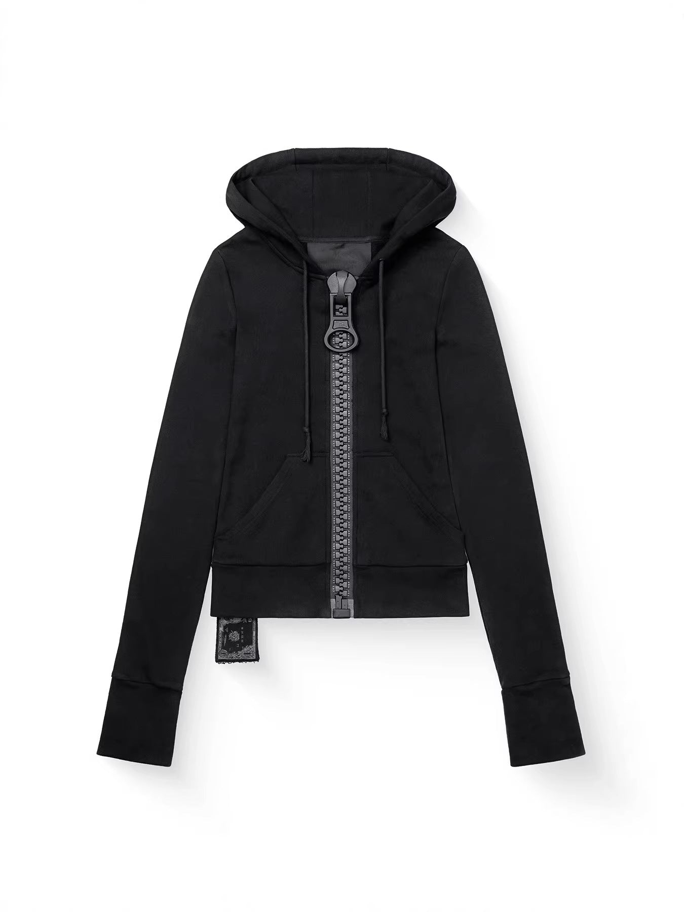 Marceline Auvray | Statement Zipper Hoodie With Thumbhole Cuffs For Women