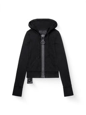 Marceline Auvray | Statement Zipper Hoodie With Thumbhole Cuffs For Women