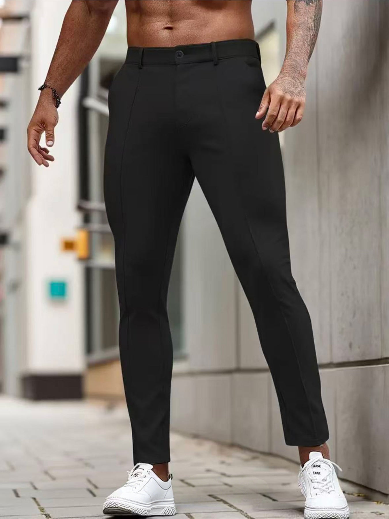 Archer Rayham | Slim Fit Stretch Ankle Chino Pants For Men