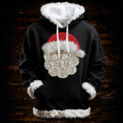 Francesca Hartwell | Flag Santa Print Christmas Hoodie For Women