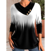 Margaux Lefevre | Colorblock V-Neck Long Sleeve Top For Women