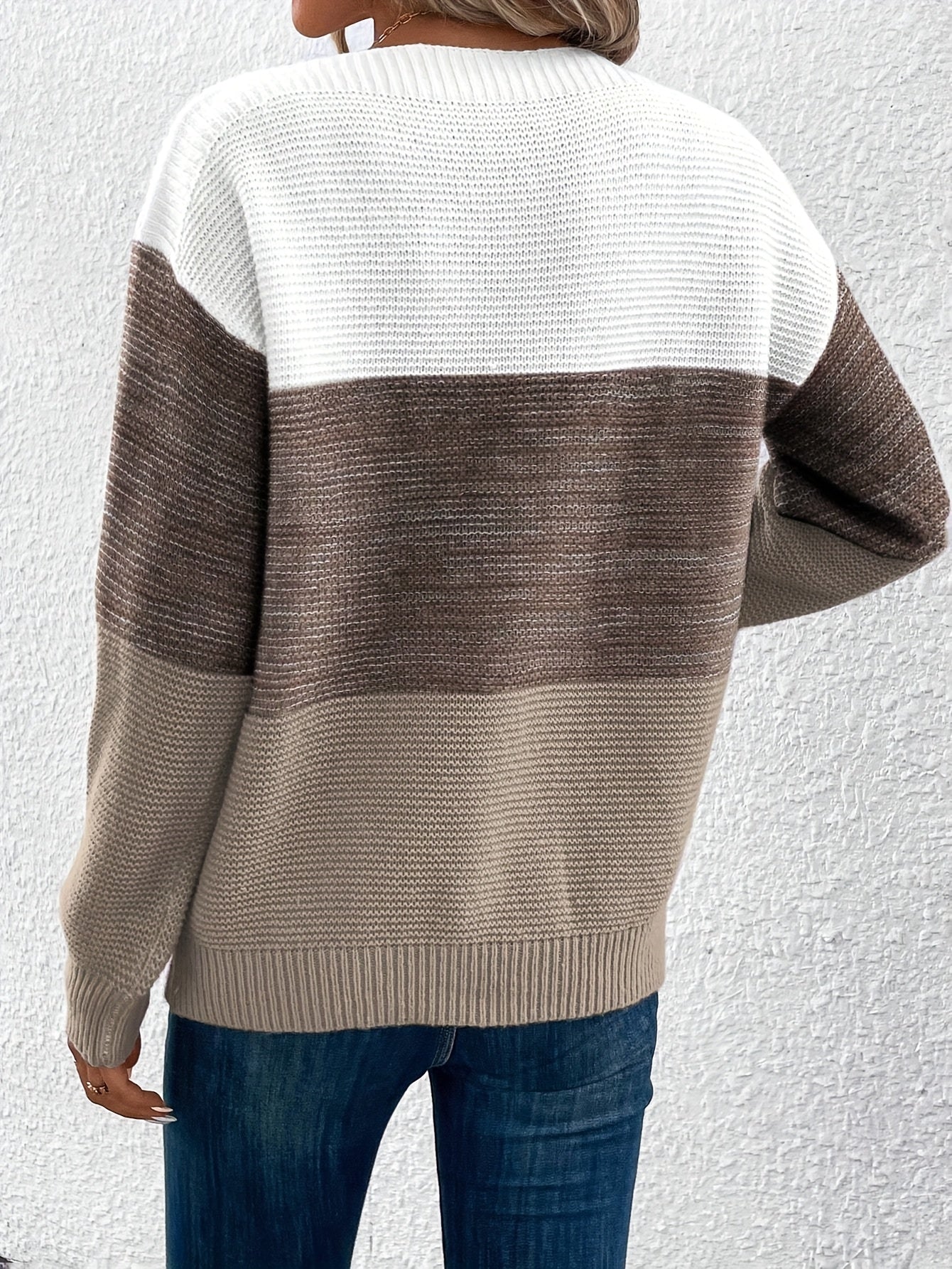 Marisol Beringer | Color-Blocked Sweater With Drop-Shoulder Sleeves