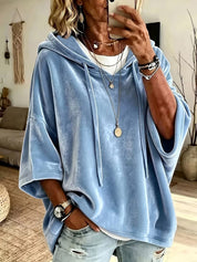 Camille Dufresne | Velvet Batwing Hoodie For Women