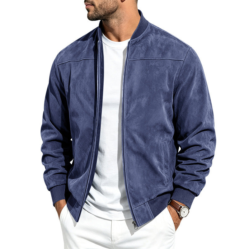 Nixon Braybrook | Faux Suede Zip Up Bomber Jacket For Men