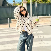 Delphine Armand | Polka Dot Puffer Jacket With Hood For Women