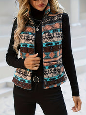 Solene Forsythe | Aztec Print Zip-Up Vest For Women