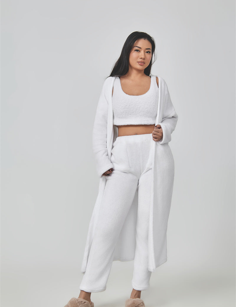 Brianna Vossmore | Fluffy 3-Piece Lounge Set For Women