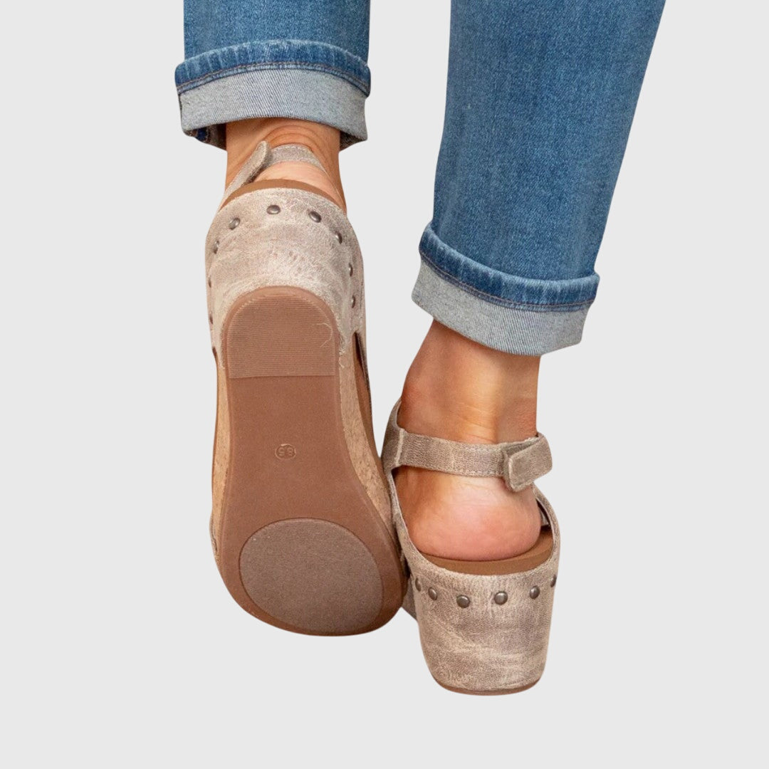 Ophelia Dunstable | Orthopedic Wedge Sandals in Taupe