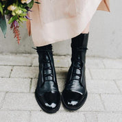 Madeleine Voscroft | Black Lace-Up Ankle Boots For Women