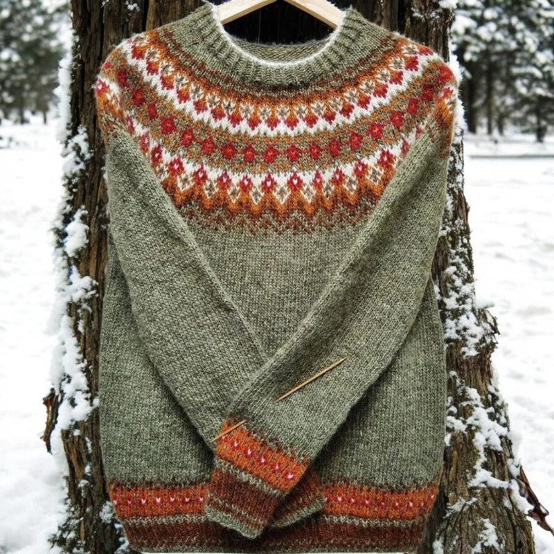 Solange Winterbourne | Nordic Fair Isle Oversized Sweater For Women
