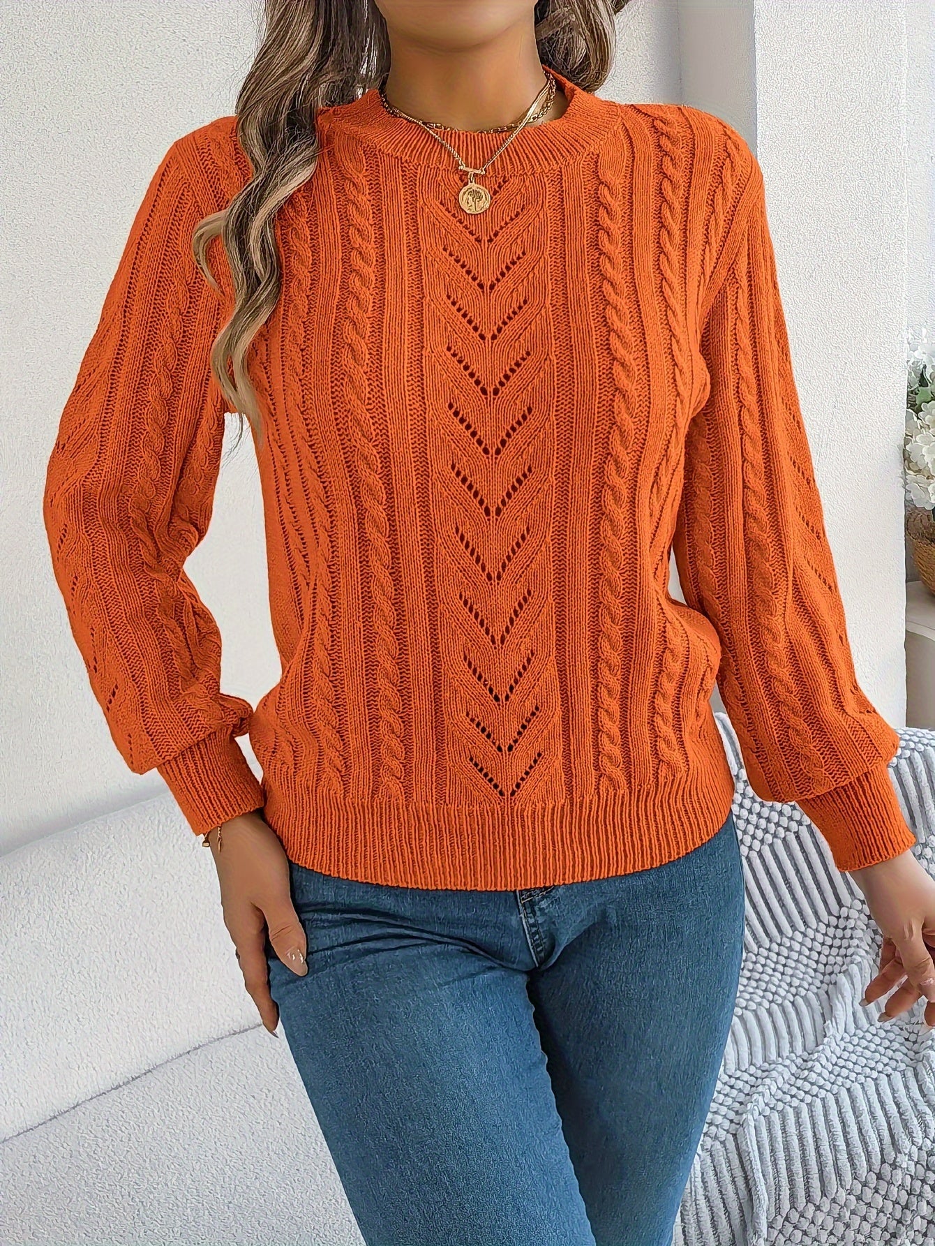 Camilla Winterbourne | Cable-Knit Textured Sweater For Women