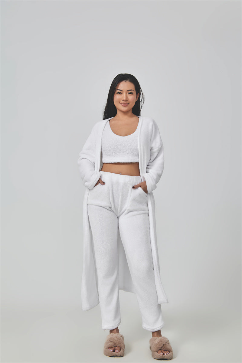 Brianna Vossmore | Fluffy 3-Piece Lounge Set For Women