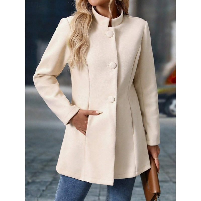 Odessa Whitmore | Elegant Stand-Collar Coat For Women