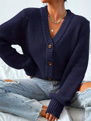 Colette Duvalier | Knitted Button-Front Cardigan For Women