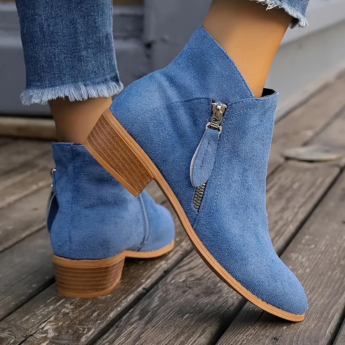 Harriet Stonewood | Suede Ankle Boots For Women With Side Zipper