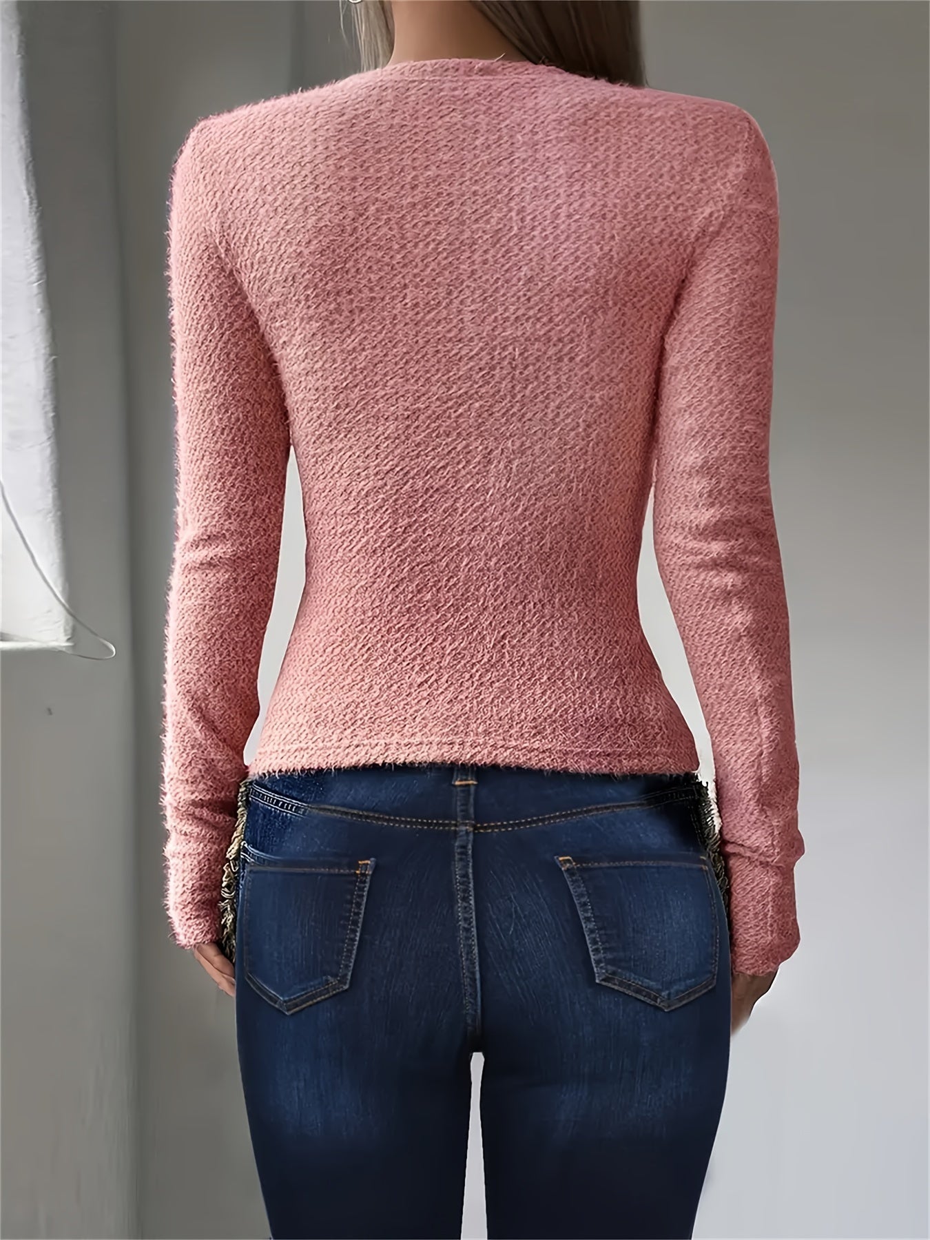 Camille Duvalier | Plush Knit Sweater With Round Neckline
