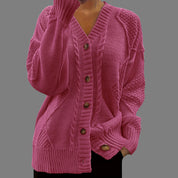 Odalie Brasseur | Pink Cable-Knit Cardigan Sweater For Women