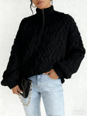Adele Sorensen | Cable Knit Quarter-Zip Pullover For Women