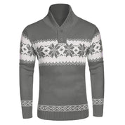 Yule Tide | Red Snowflake Fair Isle Christmas Sweater For Men