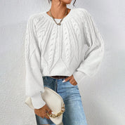 Rosalie Thornbury | Cable-Knit Crew Neck Sweater For Women