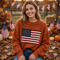 Tara Winsfield | American Flag Crew-Neck Pullover Sweater For Women