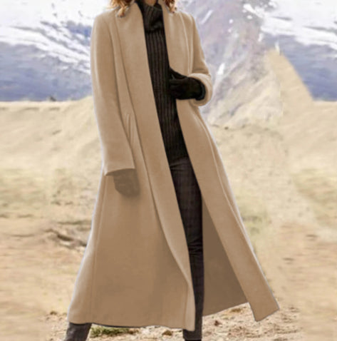 Yvette Charbonneau | Long Wool Blend Cardigan Coat For Women