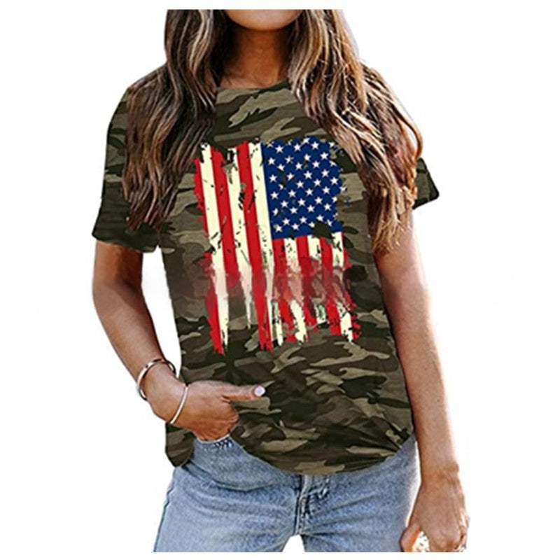 Jade Whitmore | American Flag Graphic T-Shirt For Women