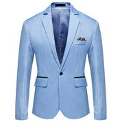 Finn Saxford | One-Button Blazer With Pocket Square For Men