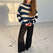 Noelle Winthorpe | Striped Loose Knit Pullover Sweater For Women